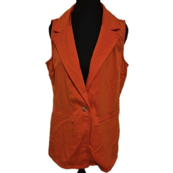 Japna Jackets & Blazers - Japna Women's Vibrant Orange Vest